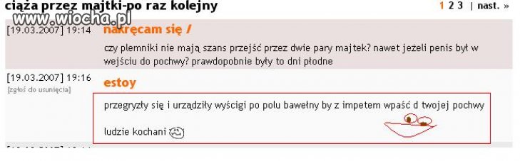 Ciąża przez majtki ?