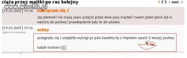 Ciąża przez majtki ?