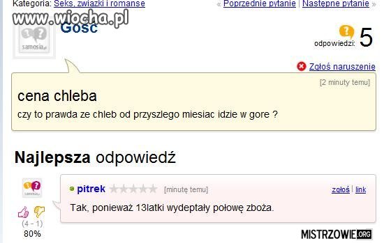 Dlaczego chleb jest taki drogi??