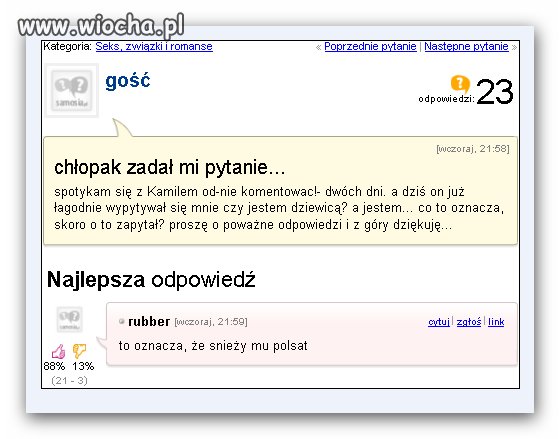 Może chłopak chciał wiedzieć czy "W Końcu" 