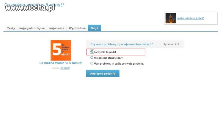 Kolejny "ambitny" test na fotce...