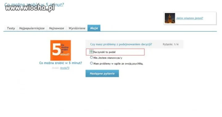 Kolejny "ambitny" test na fotce...