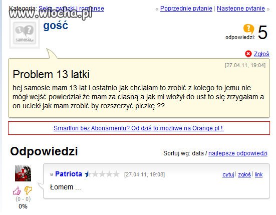 POLSKIE 13-latki, puknijcie się w głowę