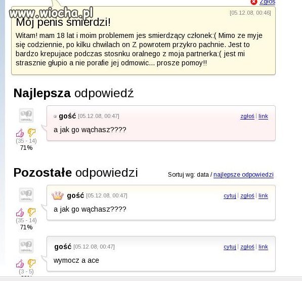Jego penis śmierdzi.