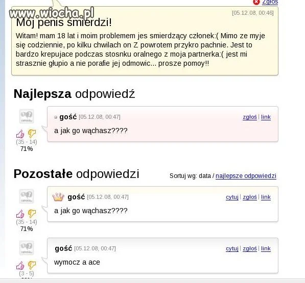 Jego penis śmierdzi.