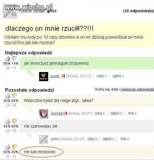 Bo on nie lubi mrożonek