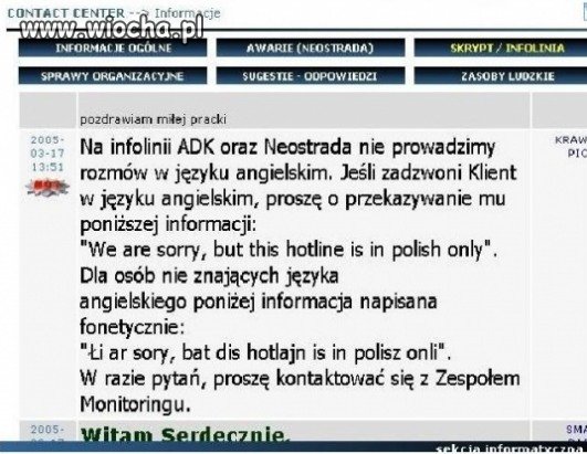 Łi ar sory - only for wiocha