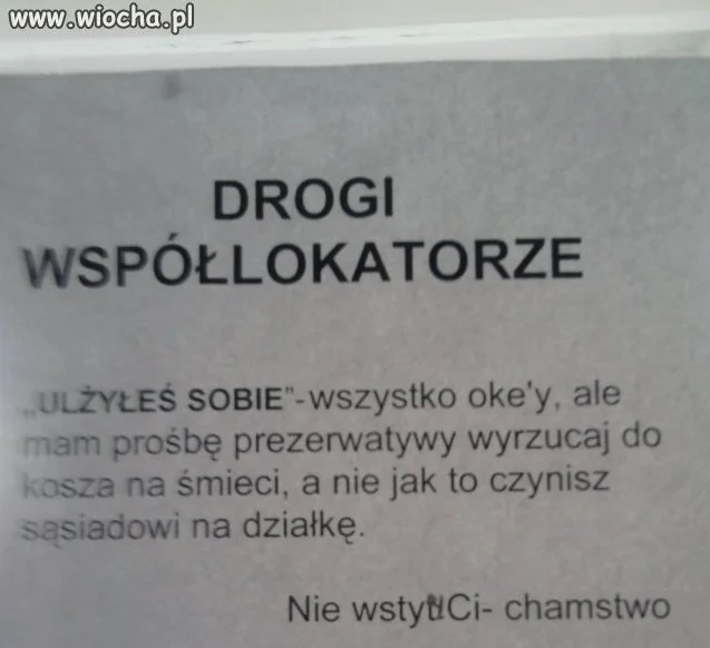 Drogi Współlokatorze..