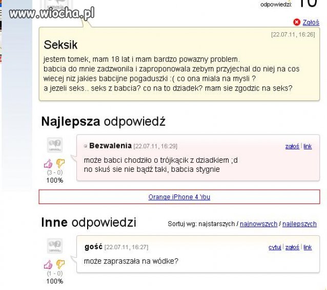 Babcia zaprasza wnusia