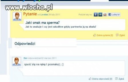 Jaki smak ma sperma.