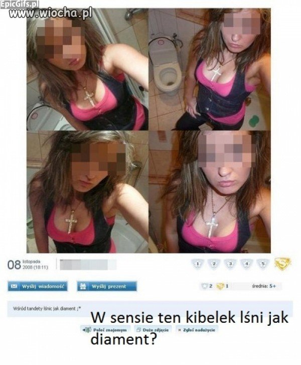 W sensie ten kibelek lśni jak diament?