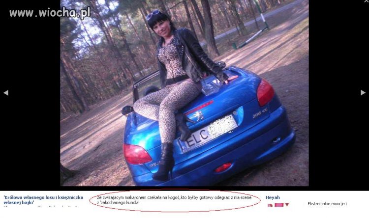 Ze zwisającym makaronem czekała na kogoś, kto byłby