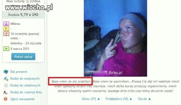 Uf...chociaż wie że źle zrobiła zdjęcie...