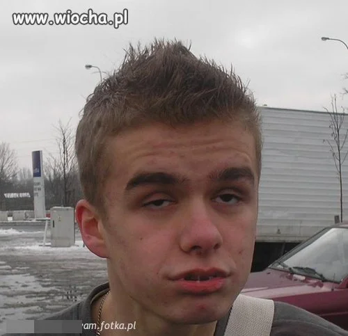 Pryszcze i ta mina.