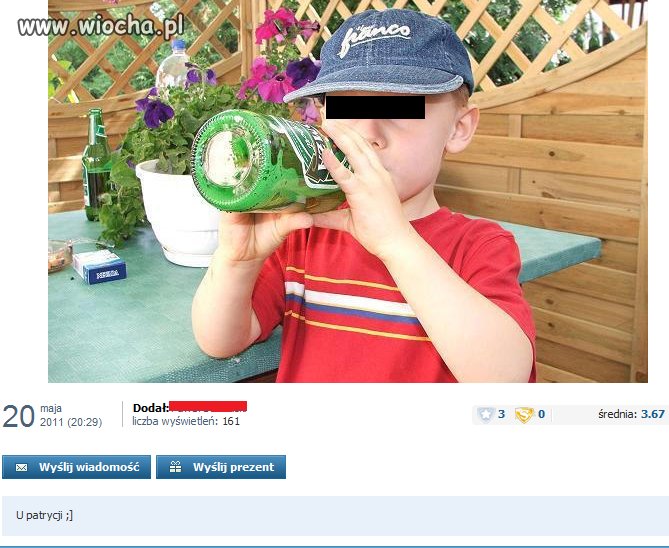 11 latek z piwem...