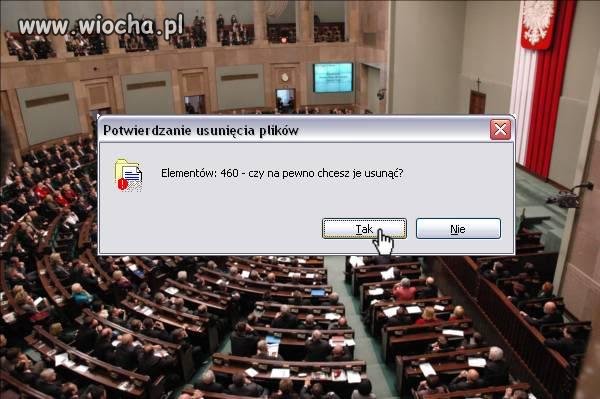 Czy chcesz usunąć te 460 elemetów w sejmie