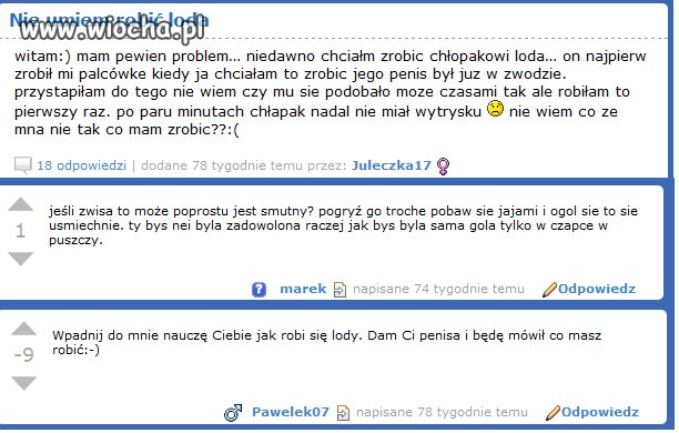 Nie umiem robić loda