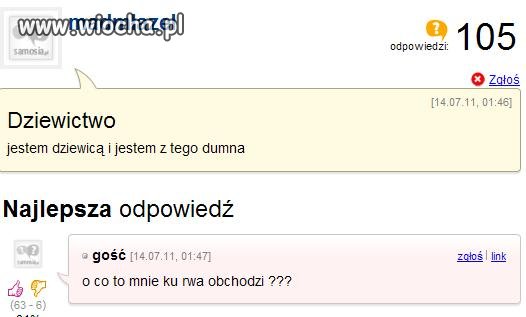 Jestem dziewicą!