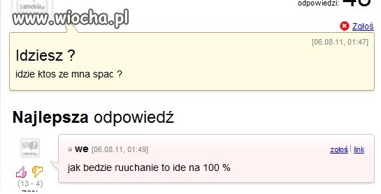 Idziesz spać?