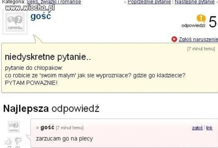 Niedyskretne pytanie!