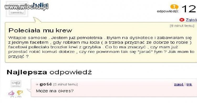 Poleciała mu krew z "Grzyba"
