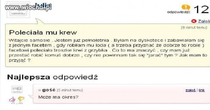 Poleciała mu krew z "Grzyba"
