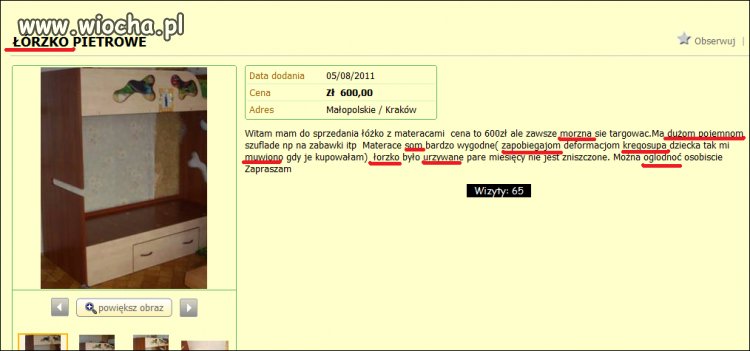 "Miszcz" ortografii na Gumtree