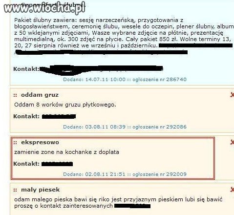 Zamienię żonę