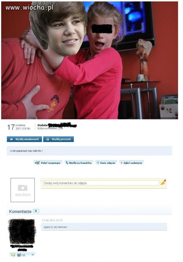 Justin kobietą nawet u dzieci
