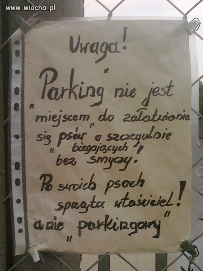 Wiocha na parkingu 