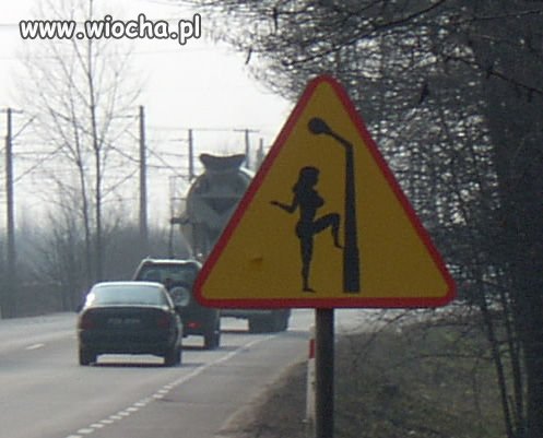 Takie znaki powinny stać przed wjazdem przez las...