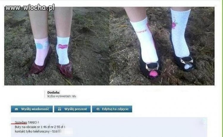 "Spżedam buty tanio !"