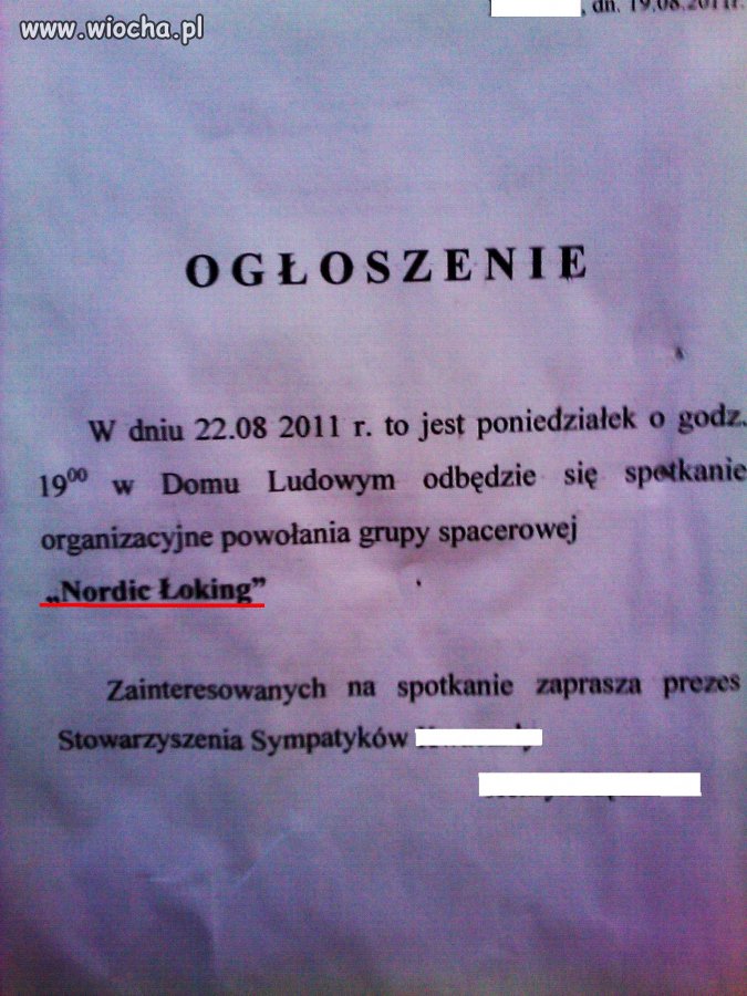 Ogłoszenie z tablicy...