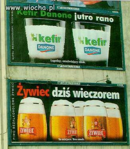 Piwo dziś wieczorem a kefir na rano