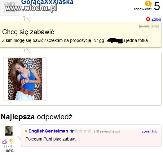 Takie dziecko a już jej w głowie. 