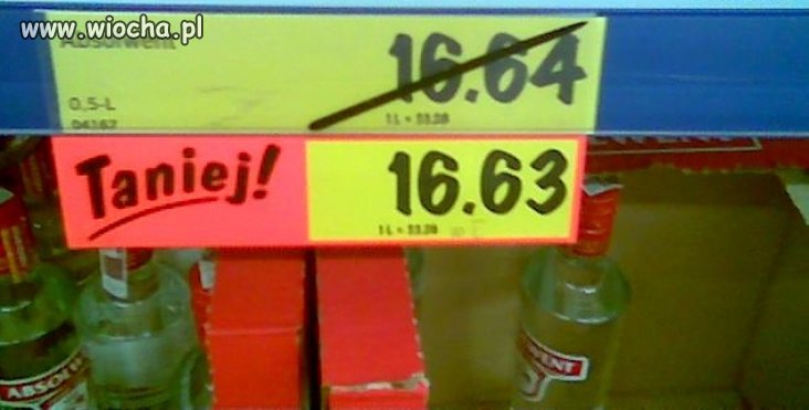 Taniej aż o 1 grosz