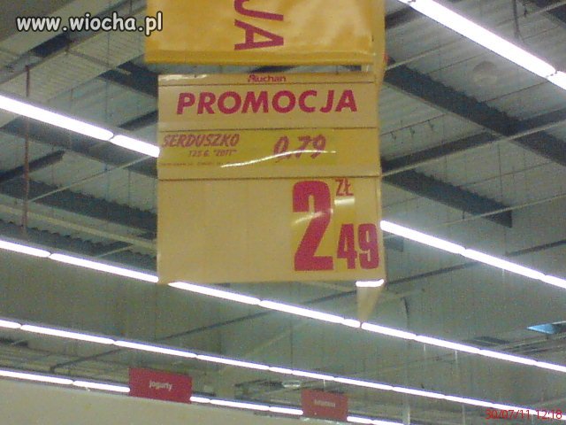 Promocja jogurtu z 0,79zł  na 2,49zł
