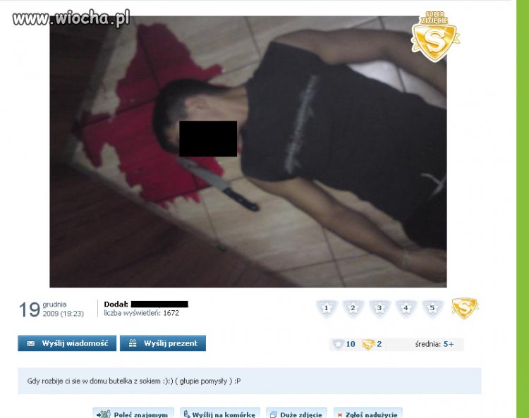Rozbita butelka z sokiem