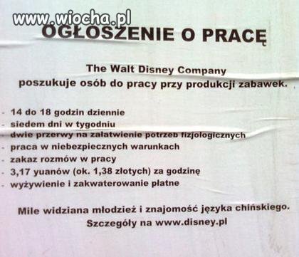 Ogłoszenie o pracę.