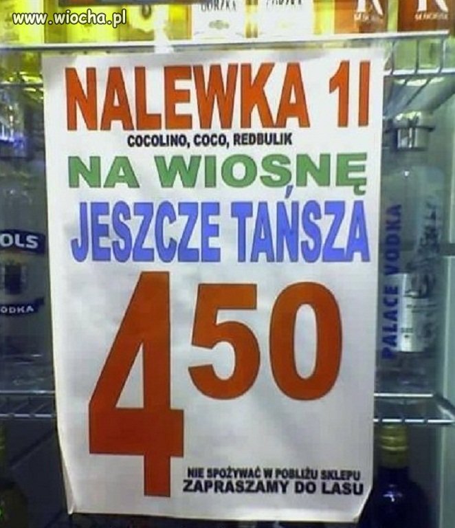 Nalewka 1L na wiosnę tańsza