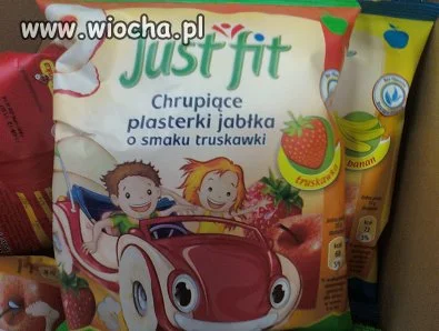 Chrupiące plasterki jabłka o smaku truskawki 