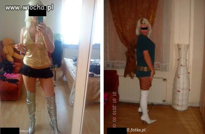 Tlenione włosy, złota bluzka, srebrne kozaki.