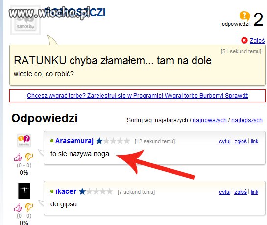 "złamałem tam na dole"