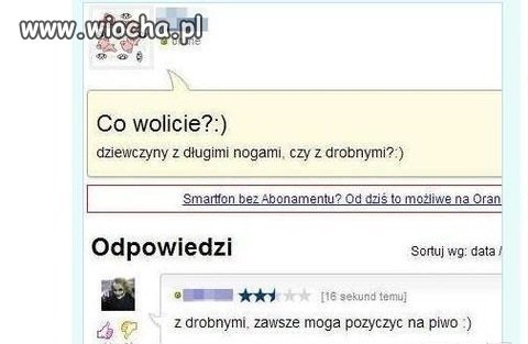 Pytanie w miarę normalne. Ale...