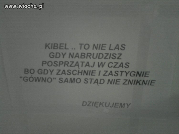 Wchodzisz do toalety w pracy, a tu taki wierszyk..