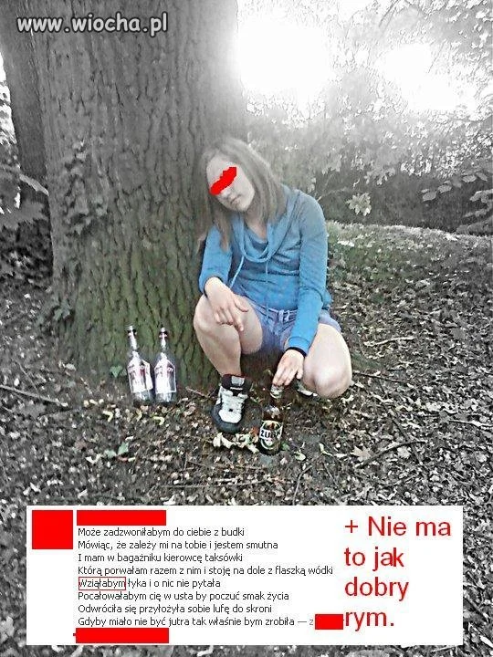 Lans na flaszki znalezione w lesie.
