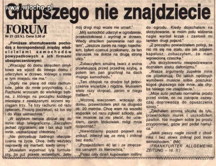 Firmy ubezpieczeniowe i ich klienci ;)