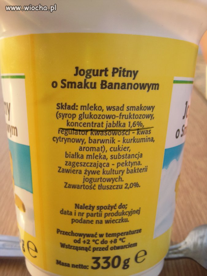 JOGURT BANANOWY O SMAKU JABŁKA