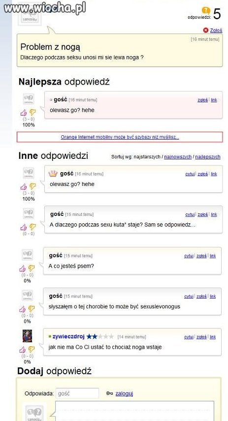 Problem z nogą