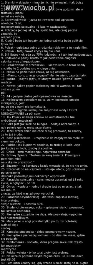 Kochamy Polske za to jaka jest. Ale...